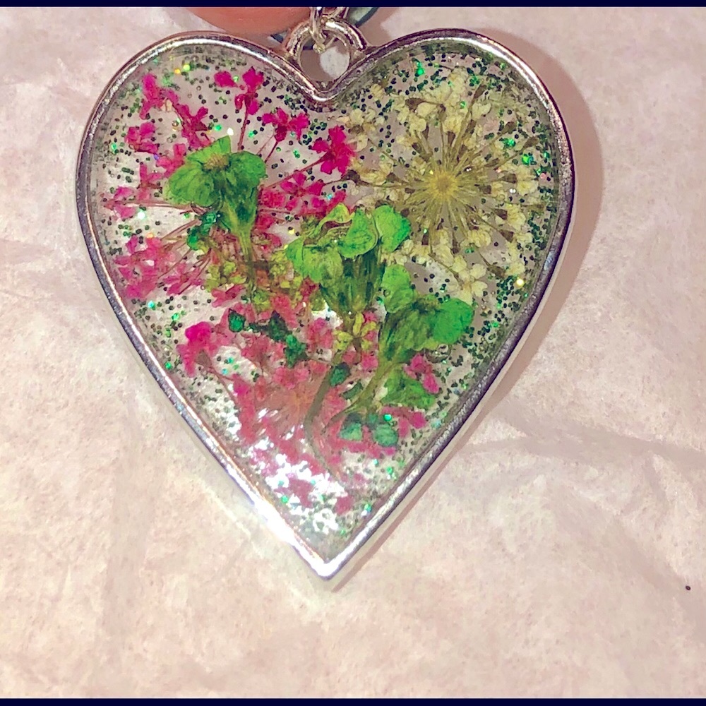 2 for $20 Handmade silver heart pendant necklace